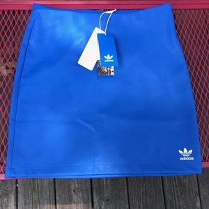 NEW WITH TAG! Adidas Faux Leather Royal Blue Skirt